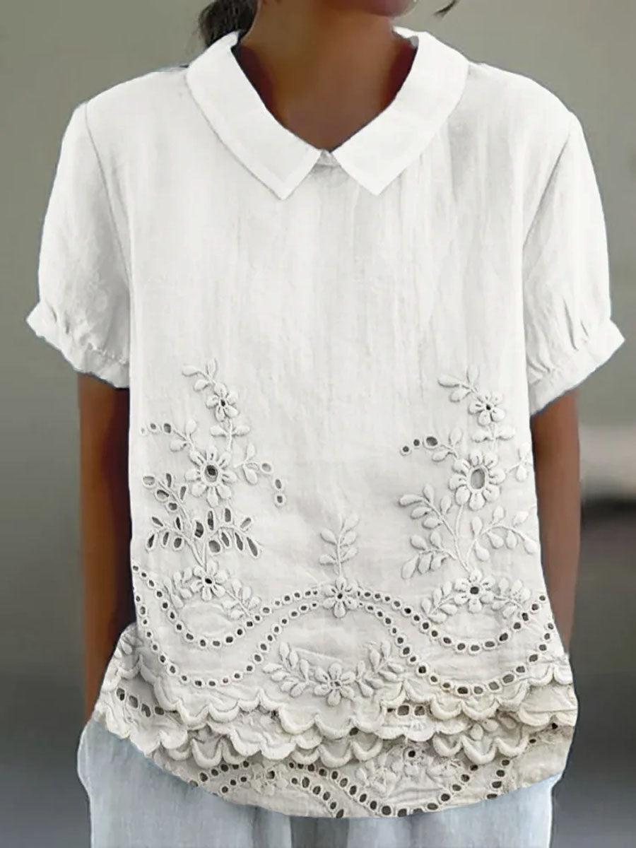 Margherita | Camicia Ricamata a Fiori