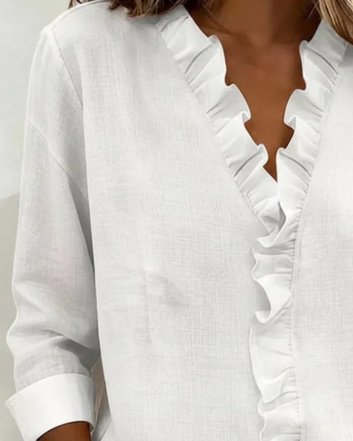 Indie | Long Sleeves Ruffles Blouse