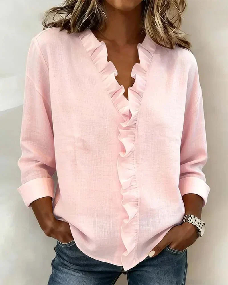 Indie | Long Sleeves Ruffles Blouse