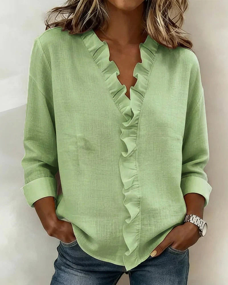 Indie | Long Sleeves Ruffles Blouse