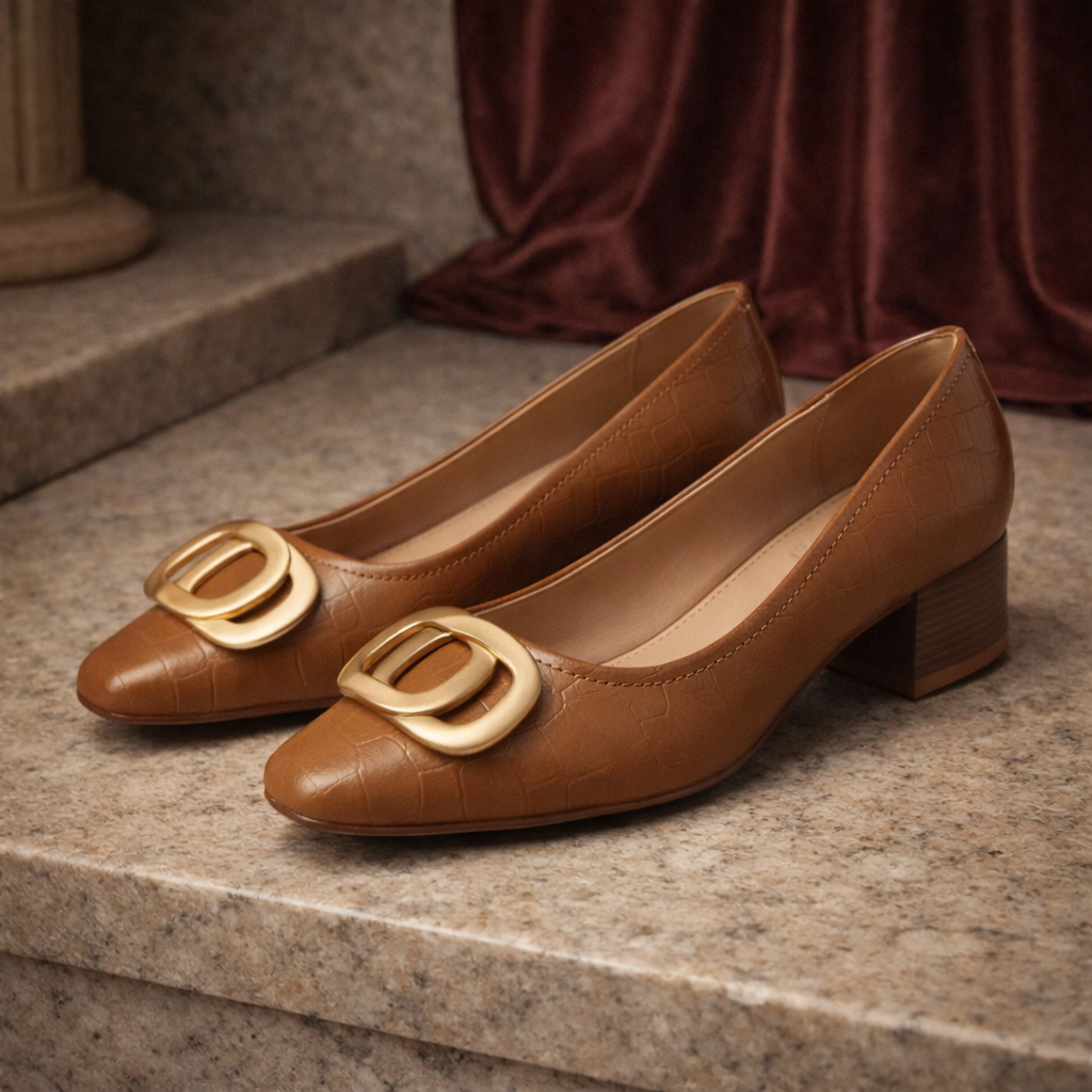 Lowella | Leather Crest Heels