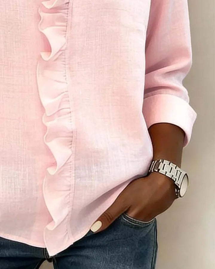 Indie | Long Sleeves Ruffles Blouse