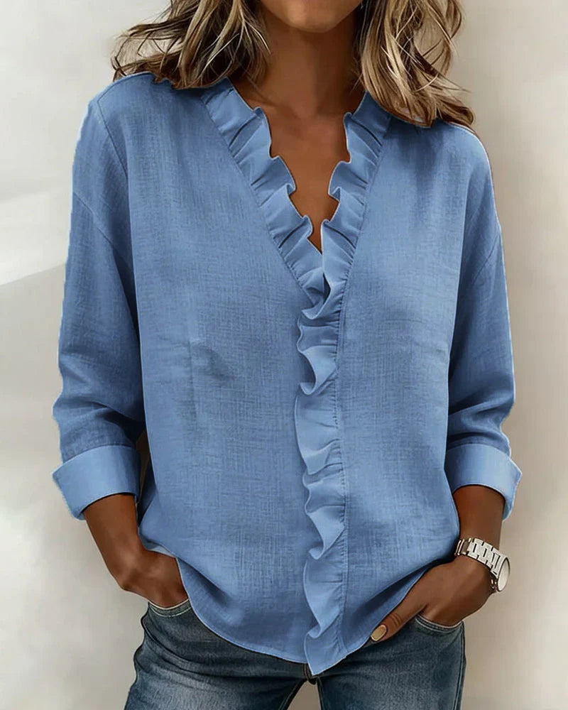 Indie | Long Sleeves Ruffles Blouse