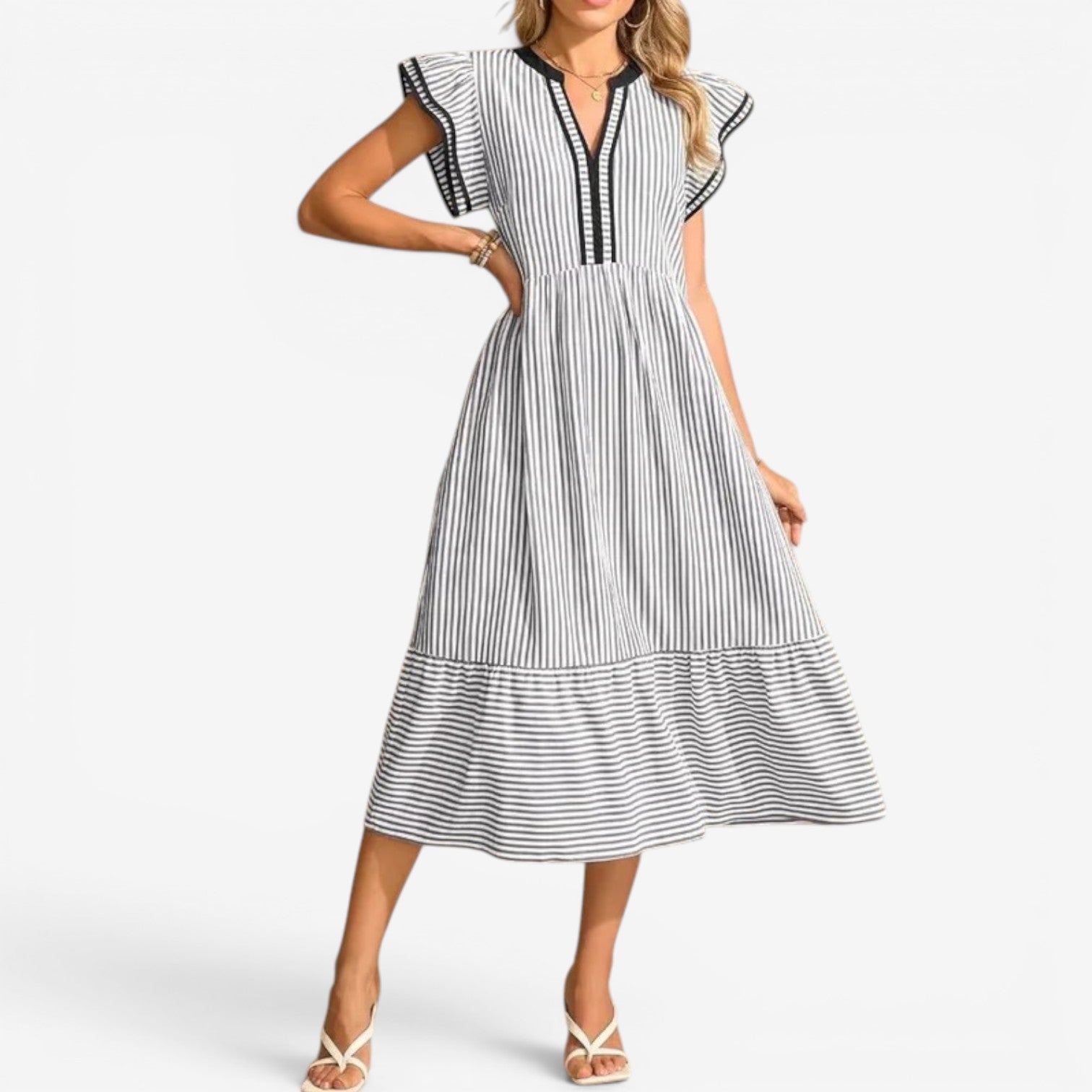 Jessie™ Abito midi a righe
