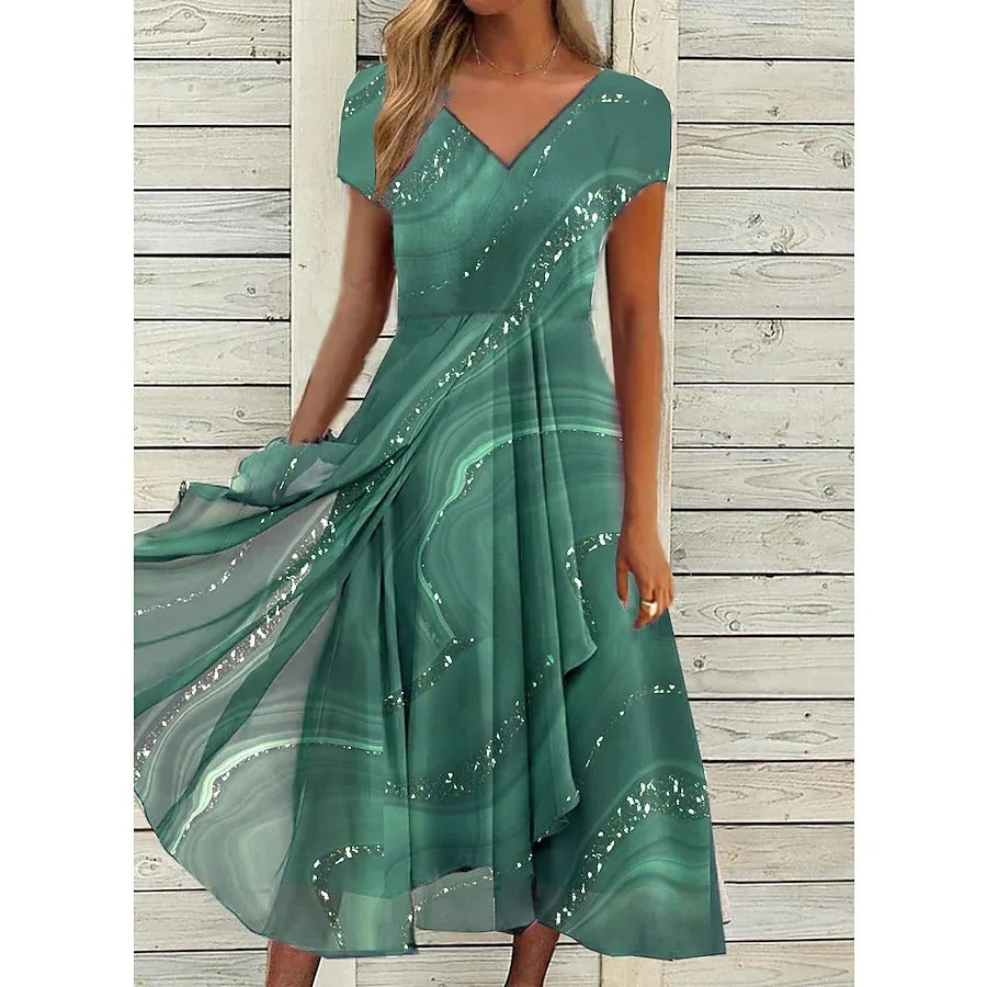 ZARA – FLOWING V-NECK MIDI