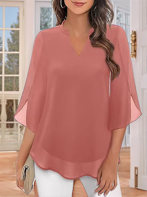 Claudia I Blouse with V-Neck
