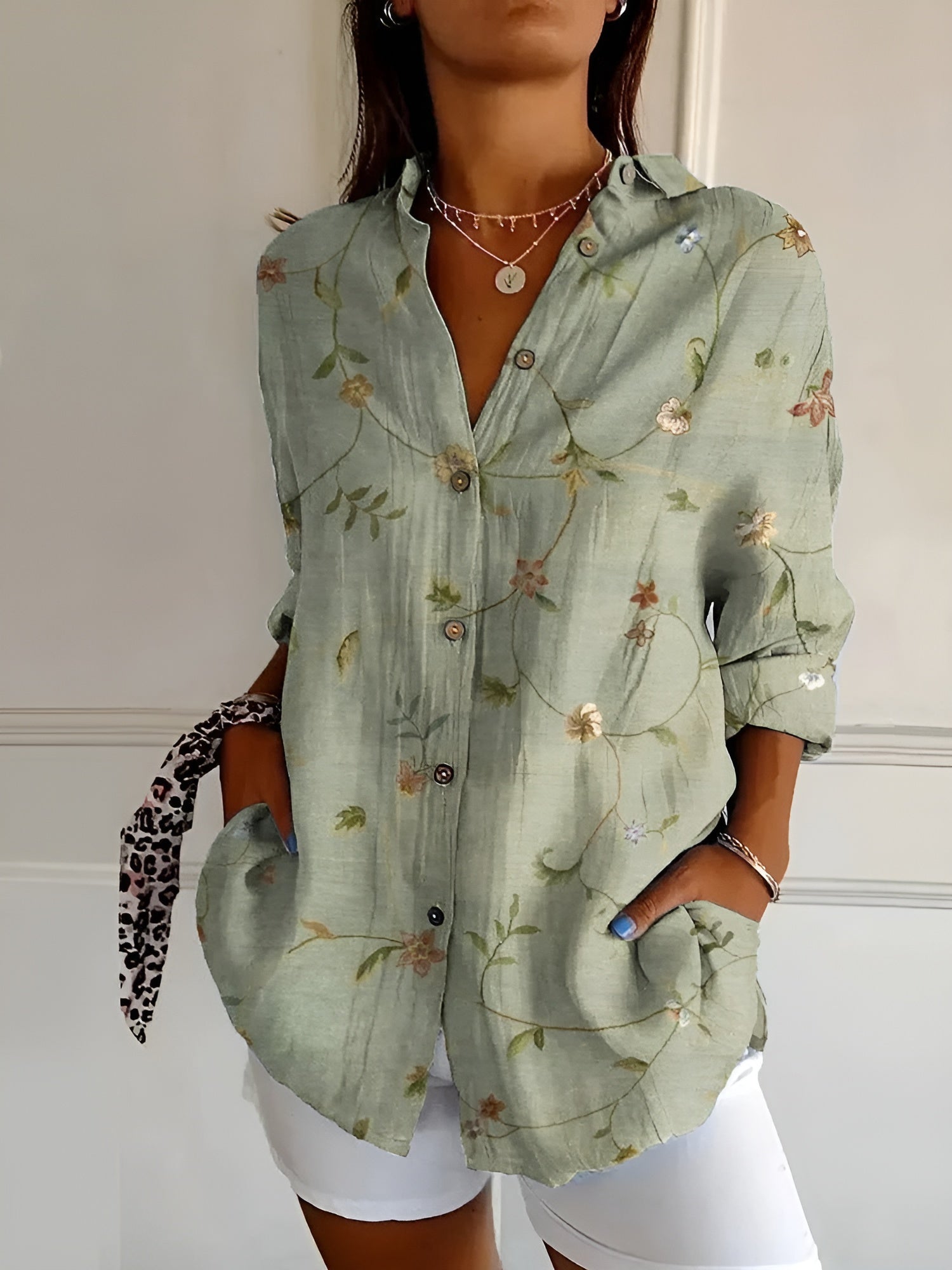MELODIE | Camicia Elegante con Bottoni a Fiori