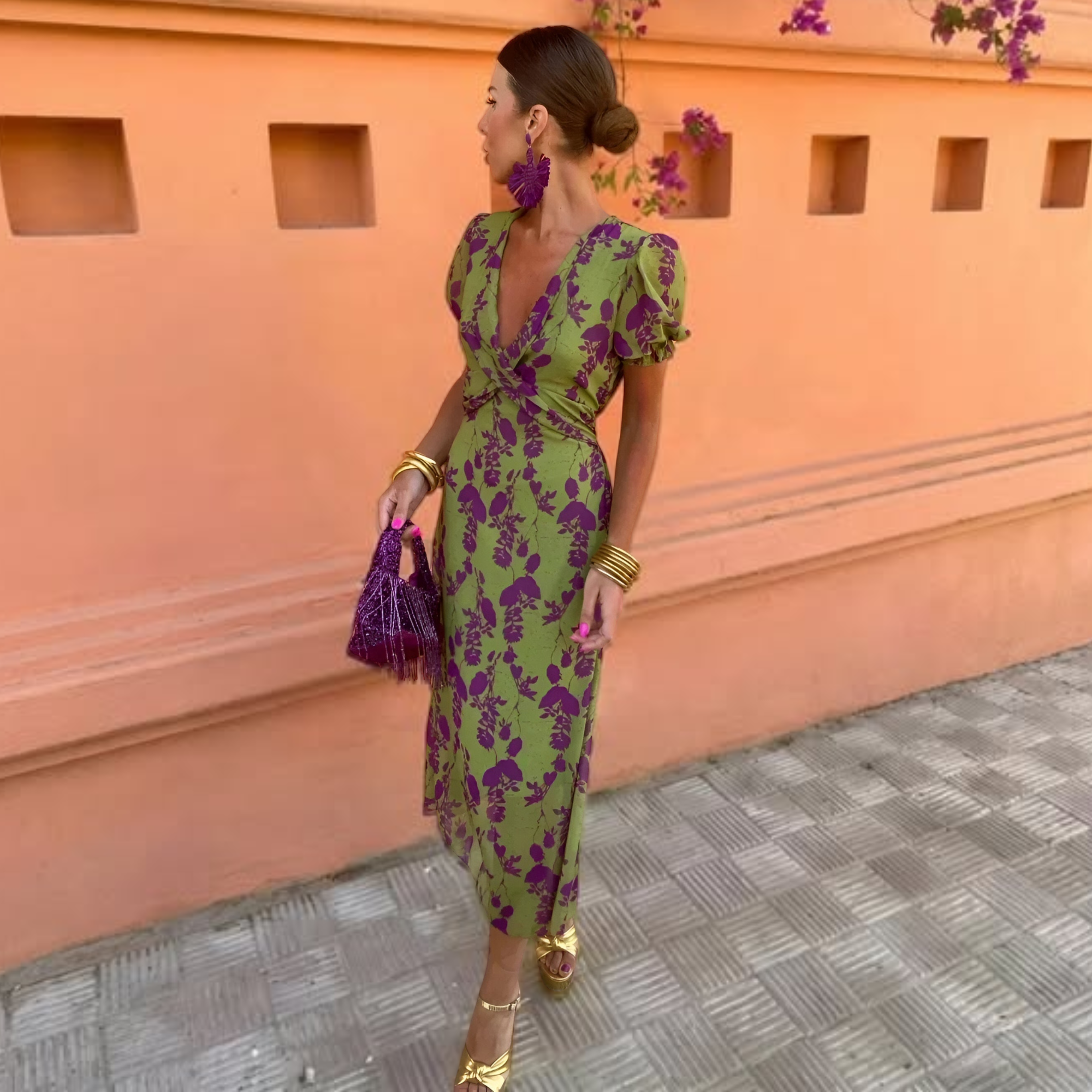 ANDREA | Lightweight Cotton Blend Floral Dress