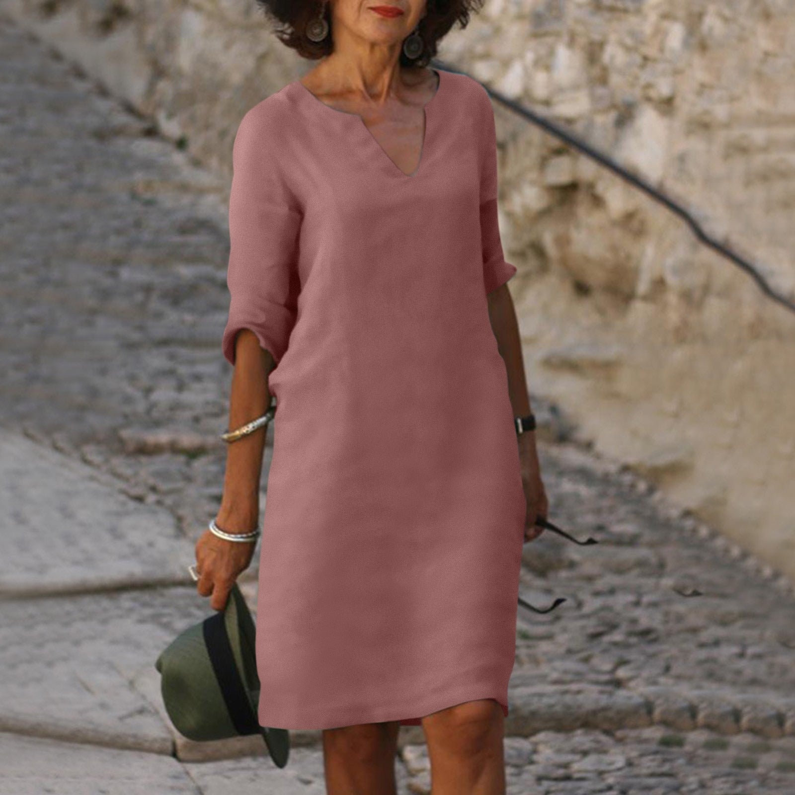 Daria | Abito midi estivo con scollo a V