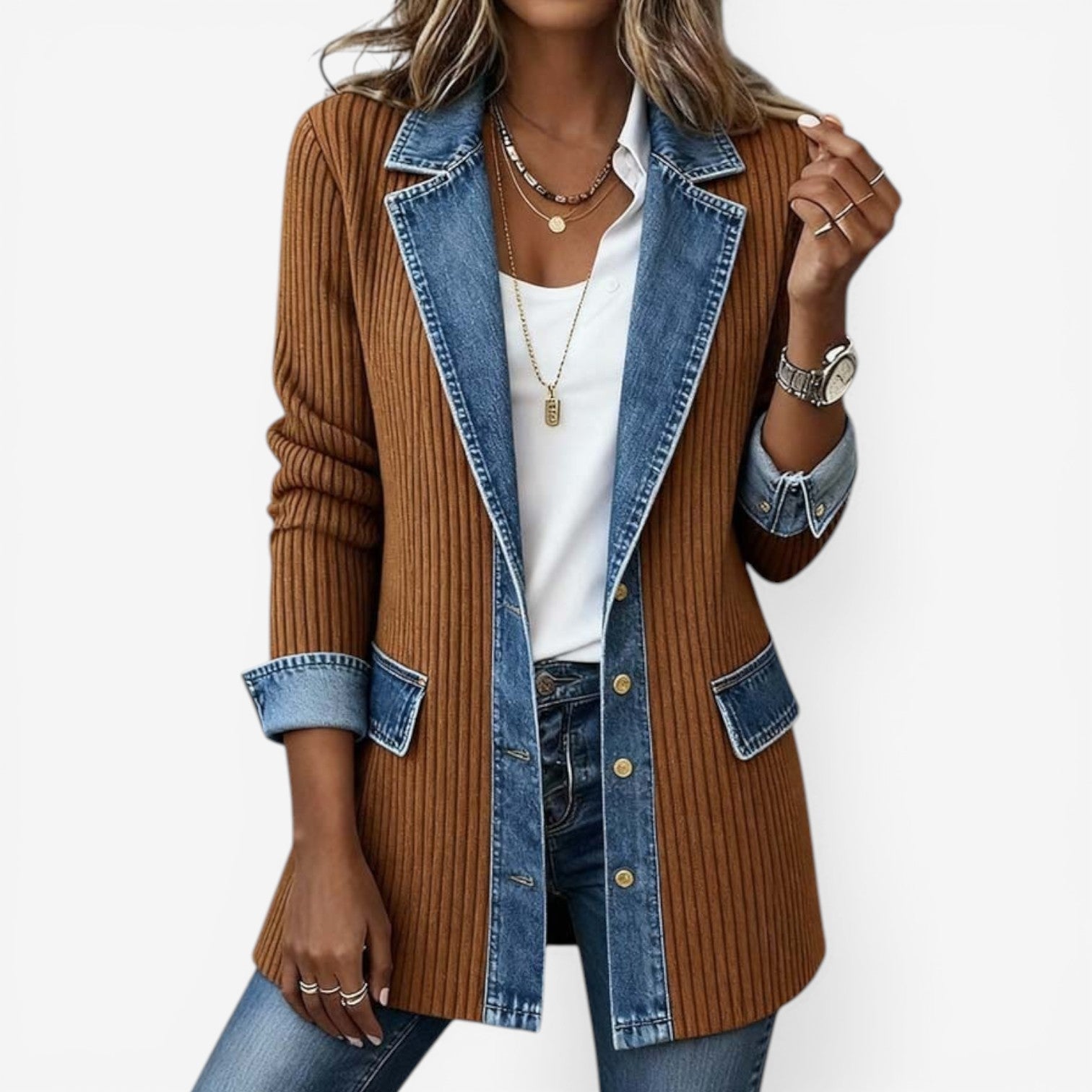 Emilia™ Giacca in denim misto