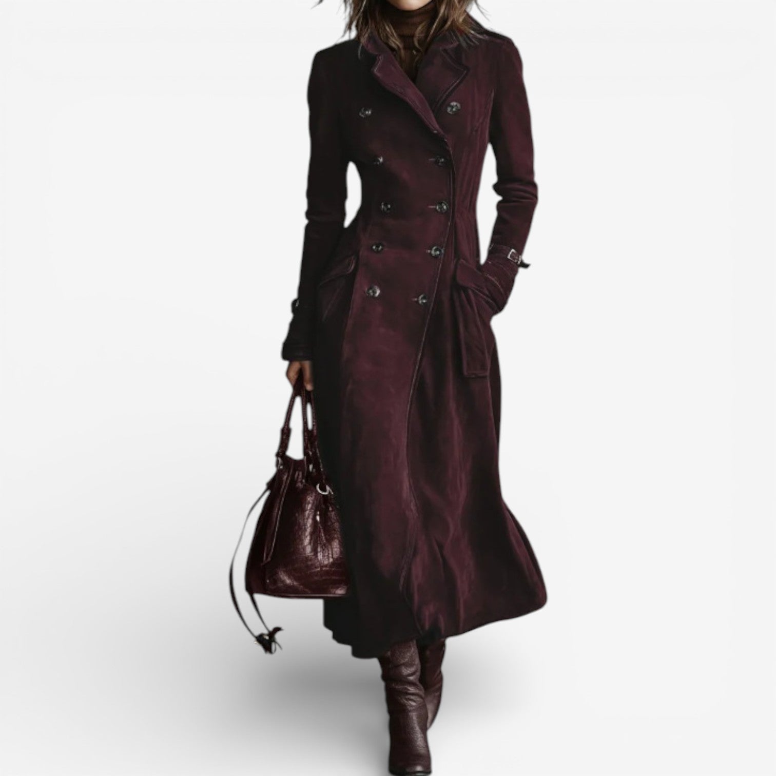 Nathaly™ Trench in pelle scamosciata