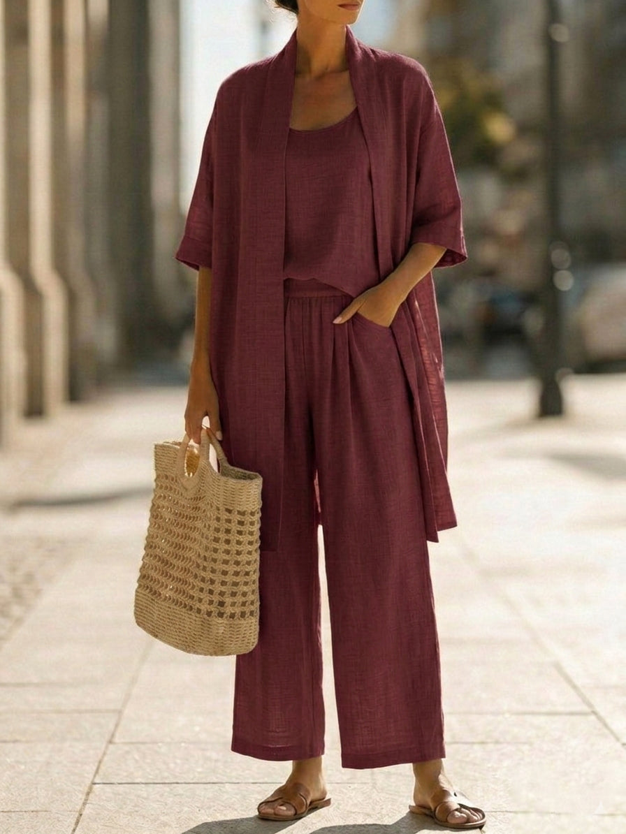Isabella™ | Linen-Cotton Three-Piece Set