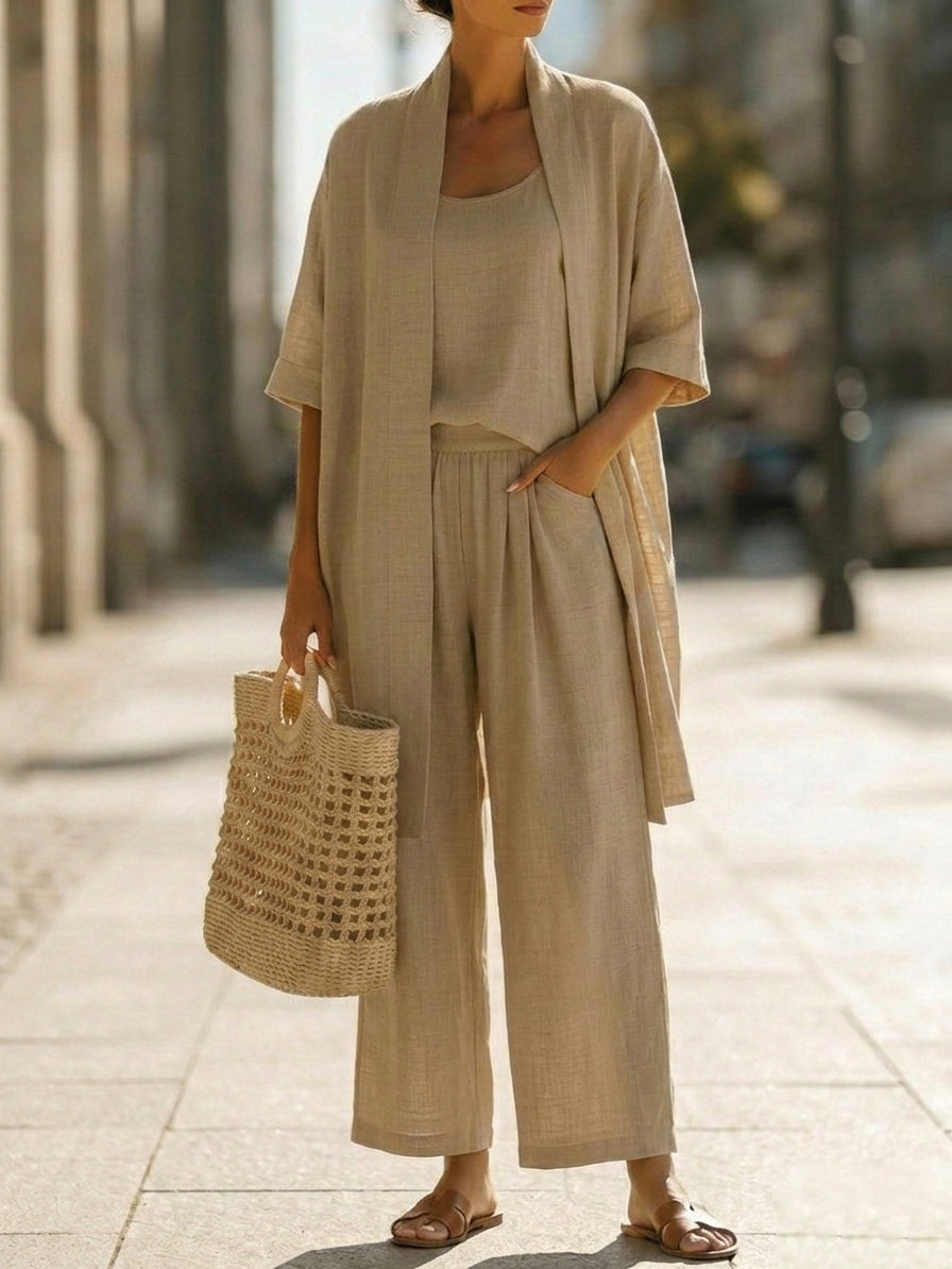 Isabella™ | Linen-Cotton Three-Piece Set
