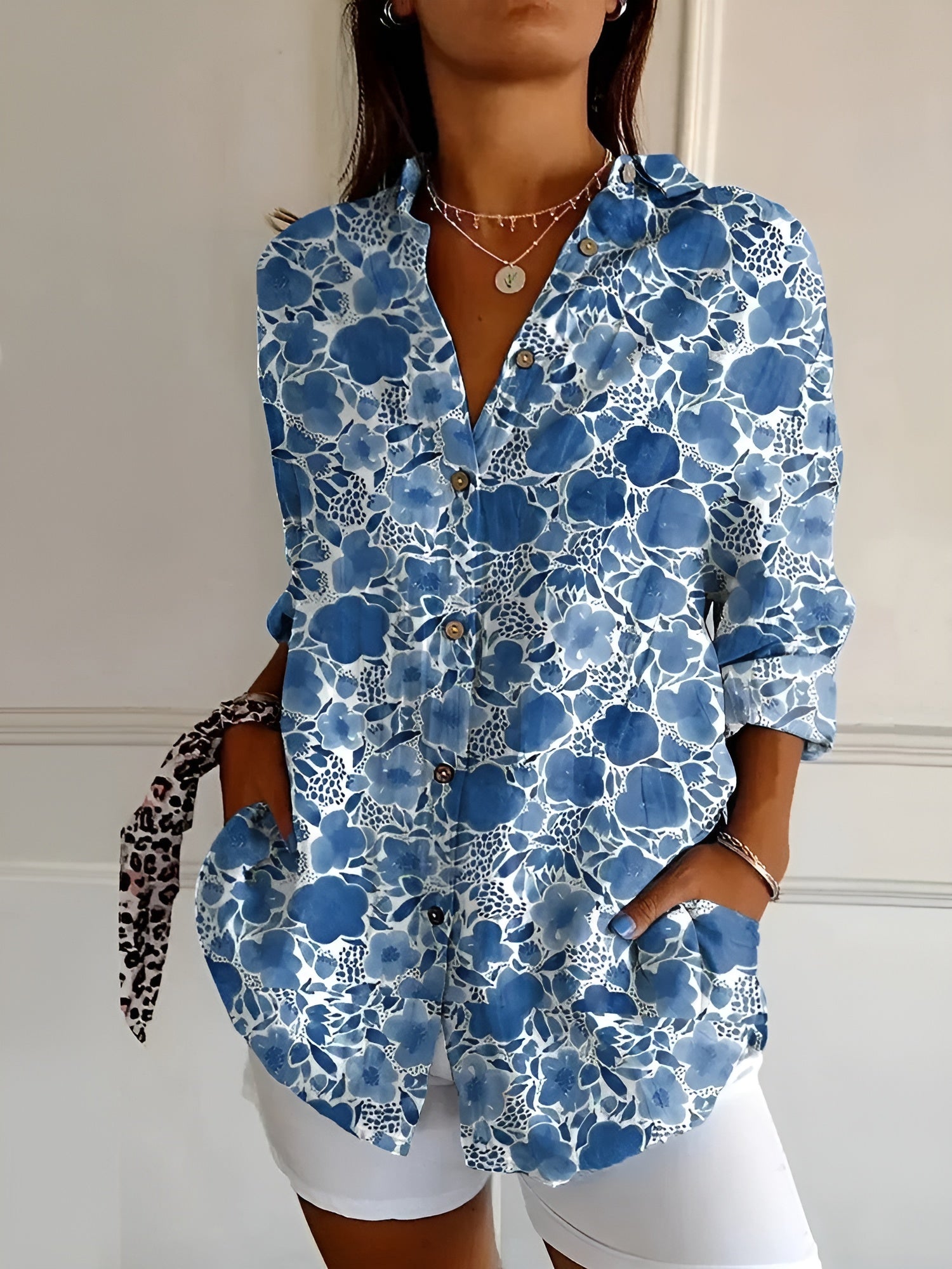MELODIE | Camicia Elegante con Bottoni a Fiori